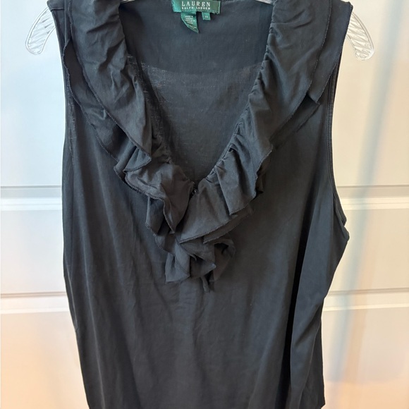 Ralph Lauren Charcoal Ruffle Blouse - Picture 1 of 3